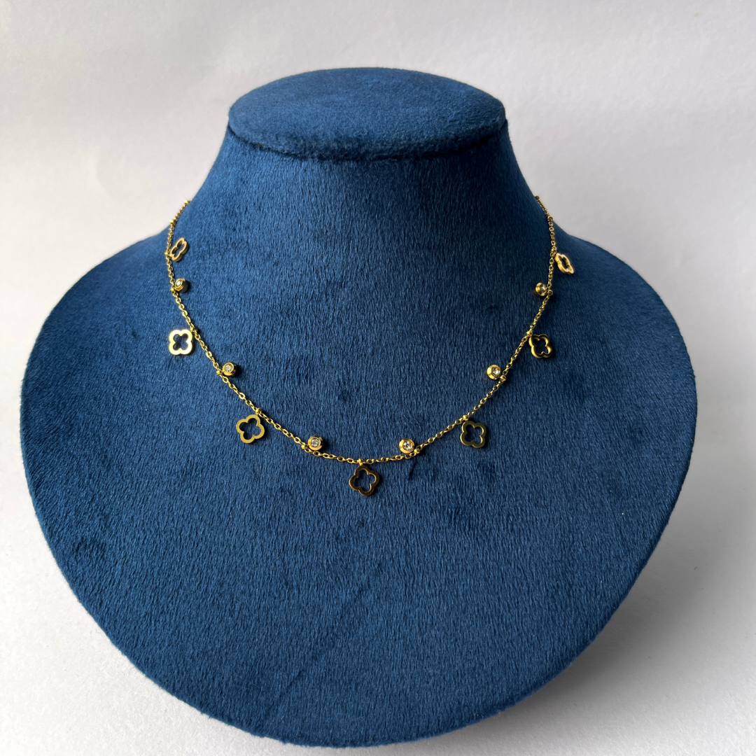 Golden Clover Charm Necklace