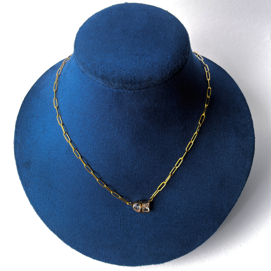 Elegant Duo Charm Chain Necklace