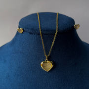 Golden Heart Pendant Set