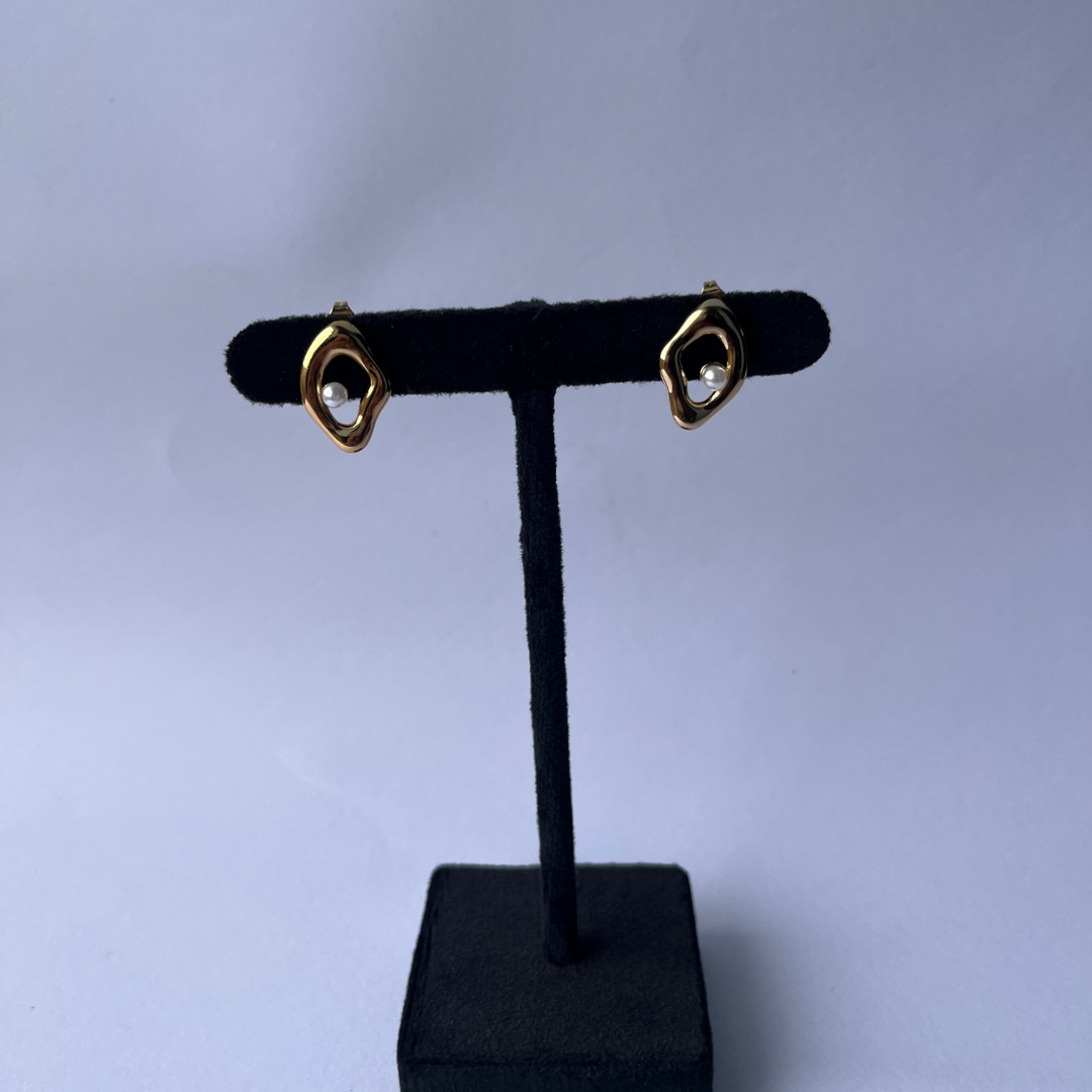 Golden Wave Pearl Studs