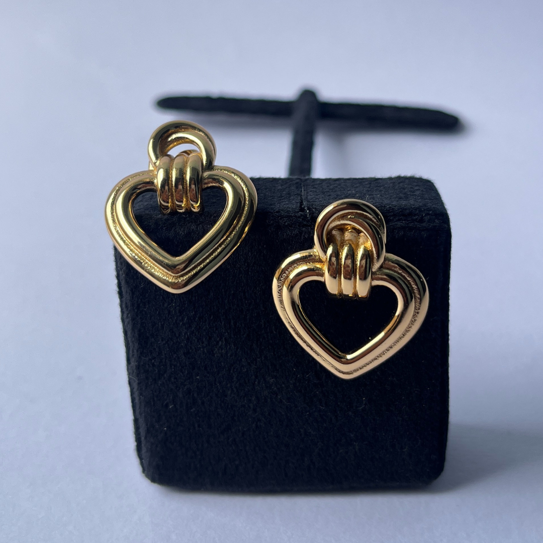 Golden Heart  Studs