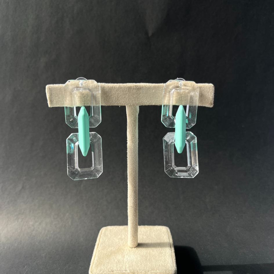 Crystal Mint Drop Earrings