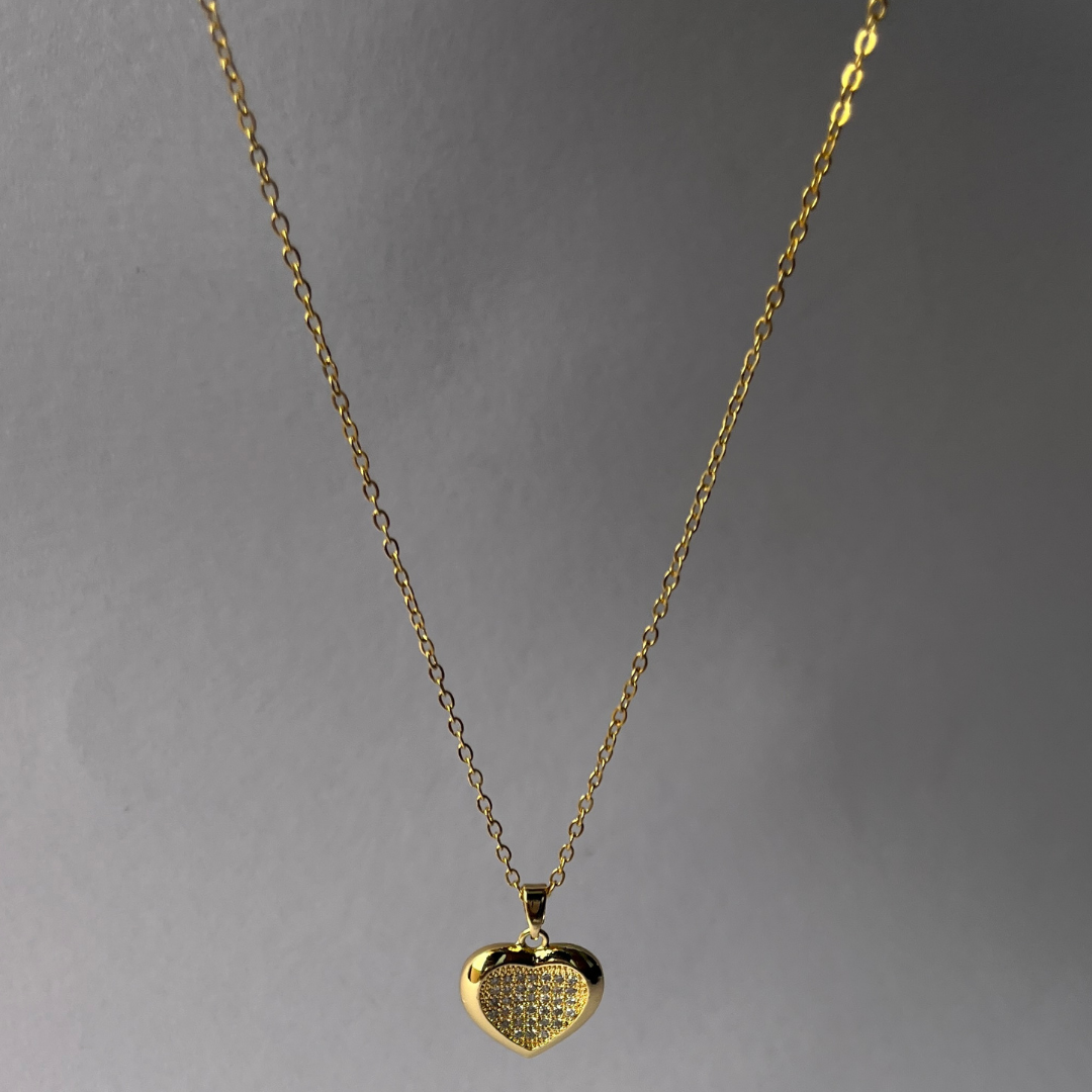 Golden Heart Pendant Set